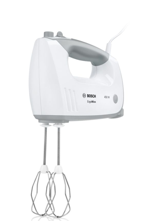 Миксер Bosch MFQ36440, Hand mixer, ErgoMixx, 450 W, Included blender & transparent jug, White