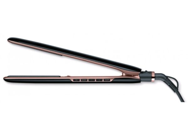 Преса Beurer HS 80 Hair straightener,triple ionic function, Magic LED display-only during operation, titanium coating, 120-200 °,memory function,safety switch-off, plate locking system,heat-resistant storage bag