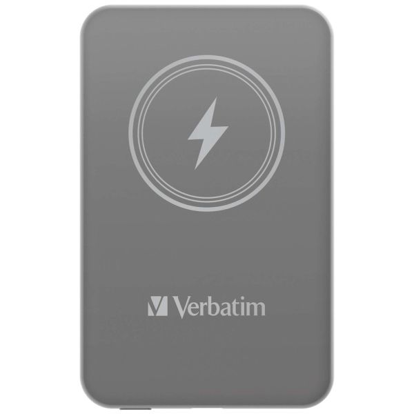 Външна батерия Verbatim MCP-5GY Power Pack 5000 mAh with UBS-C PD 20W / Magnetic Wireless Charging 15W Grey