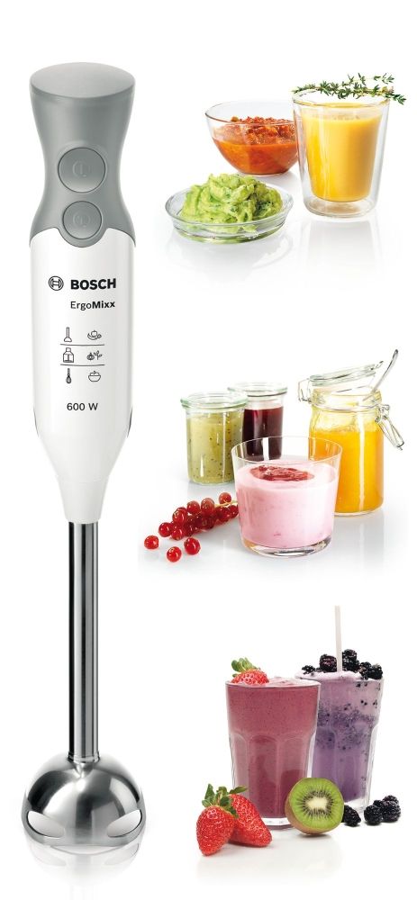 Пасатор Bosch MSM66110, Blender, ErgoMixx, 600 W, Included transparent jug, White