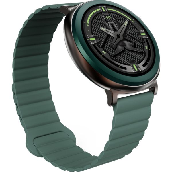 Часовник HiFuture Aurora Dark Green, 1.43" AMOLED,  466*466, Powered by Dual Core & Syntra AI, Bluetooth Call, IP68  Waterproof, 24/7 True Heart Rate & Blood Oxygen Sensor, Up to 10 days daily use, Magnetic Strap