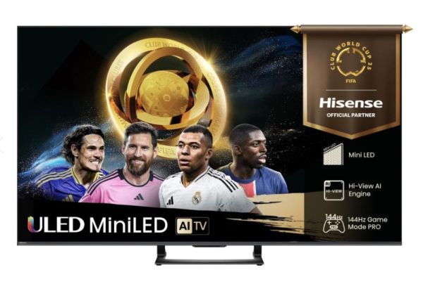 Телевизор Hisense 65"U7Q, 4K Ultra HD 3840x2160, ULED, FALD, Quantum Dot, 144Hz, IPS, HDR 10+, HLG, Dolby Vision IQ, Dolby Atmos, Smart TV, WiFi 5GHz, WiFi Direct, BT, Anyview Cast,light sensor, 4xHDMI, 2xUSB, LAN, CI+, DVB-T2/C/S2, Black