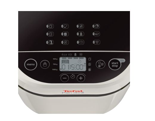 Хлебопекарна Tefal PF210138, Pain Dore, Breadmaker, 500/750/1 kg, 12 automatic programs, 720W, 3 Levels of crust roasting, LCD display, delayed start, white