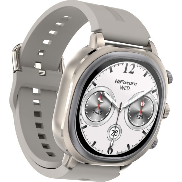 Часовник HiFuture AIX Lite Champagne Gold,  1.43" AMOLED,  466*466, Powered by Dual Core & Syntra AI, Bluetooth Call, 1ATM Waterproof, Sixth Generation Health Sensor, Up to 10 days daily use, Extra Fabric Strap inbox