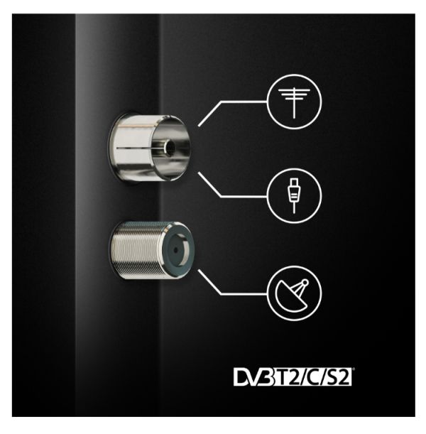 Телевизор Thomson 32"HD Easy TV; 1366 x 768 (HD), DLED, 60 Hz, DVB-T/T2/C/S/S2,HDMI 3 (1.4), USB 2 (2.0), S/PDIF 1x coaxial, AV IN, Hotel mode, Side Feet, Black