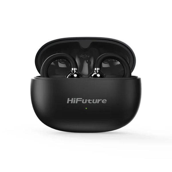 Слушалки HiFuture FlexClip Black, Open Ear Comfort, Bluetooth 5.4, 4 Mics ENC Calling System, Playtime up to 30 Hours, IPX5 Waterproof, 12mm Driver Bass Boost