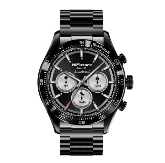 Часовник HiFuture Go pro 2 Black, 1.32" AMOLED, 466*466, Powered by Dual Core & Syntra AI, Bluetooth Call, 1ATM Waterproof, Sixth Generation Health Sensor, Stainless Steel, Up to 10 days daily use