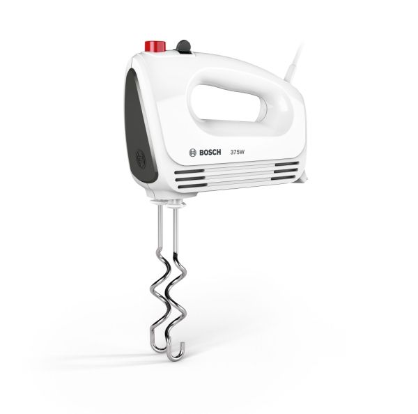 Миксер Bosch MFQ22100, Hand mixer, CleverMixx, 375 W, 4 speed settings, additional pulse/turbo setting, white/gray