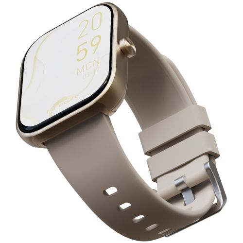 Часовник HiFuture Lume Champagne Gold, 1.85 " IPS, Powered by Dual Core, Aerospace-Grade Ultra Light Aluminum Frame, Bluetooth Call, 3D User Interface, 1ATM Waterproof, 24/7 True Heart Rate & Blood Oxygen Sensor, 100+ Sports Mode, Up to 7 days daily use