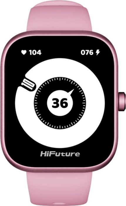 Часовник HiFuture Lume Pro Pink, 1.85 " AMOLED, Always on Display, Powered by Dual Core, Aerospace-Grade Ultra Light Aluminum Frame, Bluetooth Call, 3D User Interface, 1ATM Waterproof, 24/7 True Heart Rate & Blood Oxygen Sensor, 100+Sports Mode, Up to 7 d