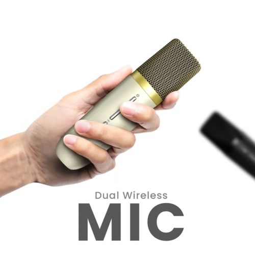 Тонколони HiFuture Vocalist100 Black, 20W Output, Karaoke Enable, Two Wireless Microphone, 4000mAh Battery (Support Power Bank), RGB Lighting, Pair to Play (TWS Mode), Bluetooth 5.3