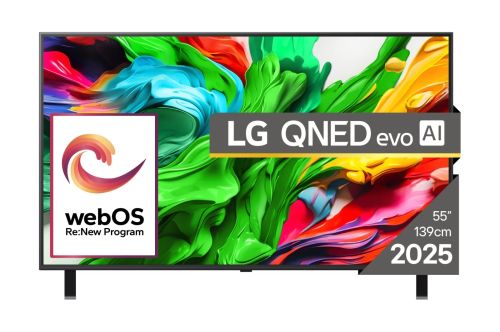 Телевизор LG 55QNED85A3C, 55" 4K QNED HDR Smart TV, 3840x2160, 120Hz Native (VRR 144Hz), DVB-T2/C/S2, Alpha 8 AI Processor, HDR 10 PRO, webOS 25 ThinQ, 4K Upscaling, WiFi 5, Dolby Vision, FreeSync, Bluetooth 5.1, AirPlay 2, LAN, CI, HDMI, SPDIF, 2 pole St