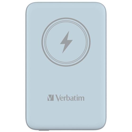 Външна батерия Verbatim MCP-10BE Power Pack 10000 mAh with UBS-C PD 20W / Magnetic Wireless Charging 15W Blue