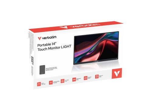 Монитор Verbatim Portable 14" FHD Touch Monitor LIGHT with Wireless Power Supply incl. Power Bank 5000mAh