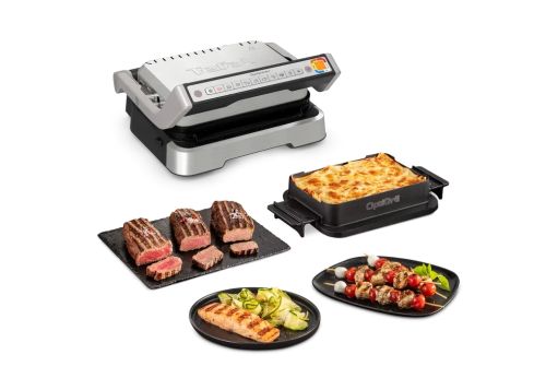 Барбекю Tefal GC774D30 Optigrill 4In1 Inox, (Grill, Bbq, Oven, Complete Meal), 600Cm2 Cooking Surface, Automatic Cooking Sensor, 9 Automatic Programs, 3 Adjustable Temp., Cooking Level Indicator, Non-Stick Die-Cast Alum. Plates