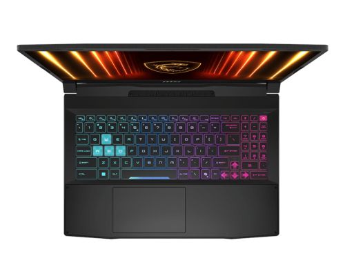 Лаптоп MSI Katana 15 HX B14WGK, i7-14650HX (16C/24T 8P+8E up to 5.2 GHz), NVIDIA GeForce RTX 5070 8GB GDDR7 798 AI TOPS, 15.6" QHD (2560x1440) 165Hz, IPS-Level, 16GB DDR5 2x8 5600MHz, 1TB SSD Gen4x4, Intel WiFi 6E, BT5.3, 4 Zone RGB Kbd, NO OS, 2.4kg