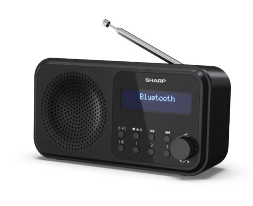 Радио Sharp Radios DR-P420(BK), PORTABLE DIGITAL RADIO, Bluetooth 5.0, 20 DAB+/DAB/FM, Auto time/date, LCD Display, Dual alarm,Micro USB x1 (power supply),3.5mm Headphone jack / line-out, Black