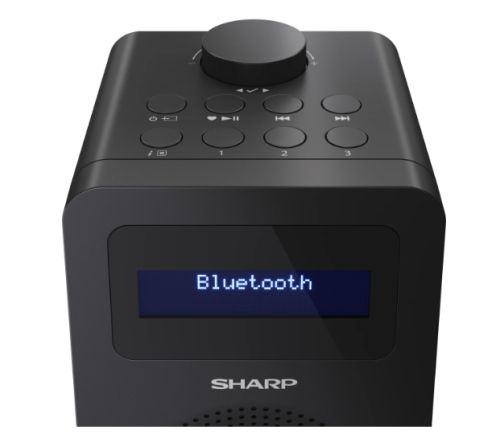 Радио Sharp Radios DR-430(BK), DIGITAL RADIO, Bluetooth 5.0, 5W, 20 DAB+/DAB/FM, Auto time/date, LCD Display, Dual alarm, 3.5mm Headphone jack / line-out, Black