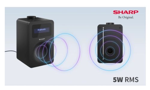 Радио Sharp Radios DR-430(BK), DIGITAL RADIO, Bluetooth 5.0, 5W, 20 DAB+/DAB/FM, Auto time/date, LCD Display, Dual alarm, 3.5mm Headphone jack / line-out, Black