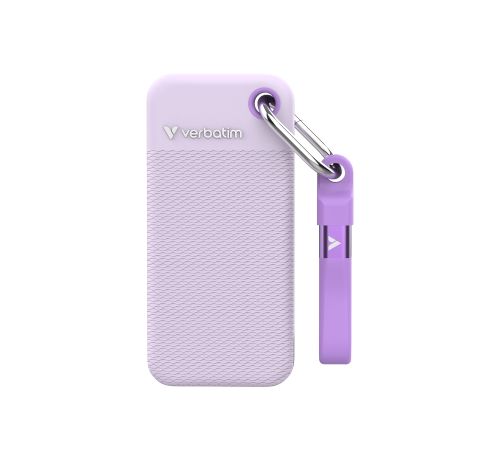 Твърд диск Verbatim Pocket SSD USB 3.2 Gen 2 1TB Purple incl. two rubber sleeves