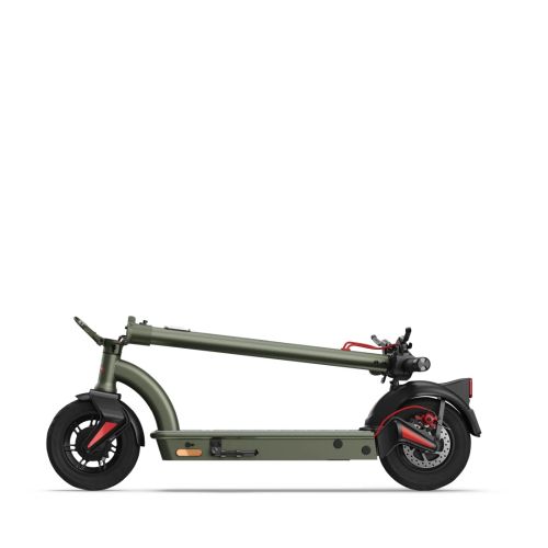 Електрически скутер Sharp Electric Scooter, Range per charge: 35 km, 350W Motor, LED Display, e-ABS, USB Charging Port, Bluetooth, IPX4 certification, 10" Pneumatic tyre, Triple brake system, Rear Suspension, Max load: 120 kg, Olive Gray
