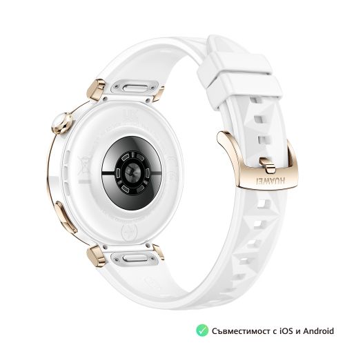 Часовник Huawei Watch GT5 Pro Jana-B29F, 1.32" Amoled 466x466, PPI 352, BT5.2, 323mAh, 40-meter free diving, HUAWEI TruSense System, ECG analysis, Battery life up to 7 days, Compatible with iOS and Android devices, White Fluoroelastomer+Huawei Scale 3, Do