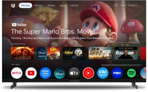 Телевизор Thomson 40" FHD Google TV; 1920 x 1080 (FHD), DLED, 60 Hz, HDR10, Dolby Audio, Google Cast, DVB-T/T2/C/S/S2, Wi-Fi, Bluetooth, LAN, HDMI 3 (1.4), USB 2 (2.0), Hotel mode, Side Feet, Black