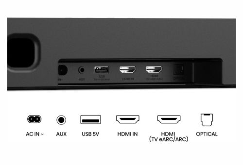 Аудио система Hisense AX5140Q,  5.1.4Ch Sound Bar with Wireless Subwoofer, 600W, Dolby Atmos, Bluetooth 5.3, 4K HDMI Pass Through, DTS:X, HDMI/AUX/ARC/Optical/USB, 7 EQ Modes, Black