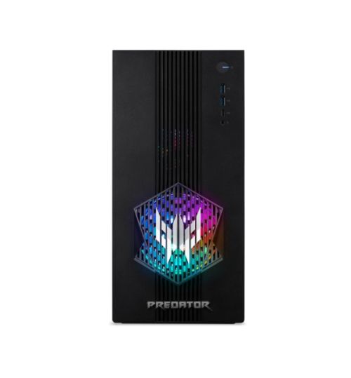 Настолен компютър Acer Predator PO3-665, Intel Core Ultra 5 225F (up to 4.90GHz, 20MB), 32GB DDR5 5600MHz ( 2*16GB), 1TB SSD PCI-e + M.2 slot free, no DVD, GeForce RTX 5070 12GB GDDR7, GLAN, WiFi7&BT 5.4, 4*USB 3.2, 4*USB 2.0, 1*Type C, 850W Plus Gold, No