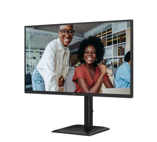 Монитор AOC Q27E4U, 27" IPS WLED, 2560x1440@120Hz, 4ms GtG, 350cd m/2, 1500:1, 20M:1 DCR, Adaptive Sync, FlickerFree, Anti Blue Light, 2Wx2, Tilt, Height Adjust, Pivot, Swivel, HDMI, DP, USB Hub