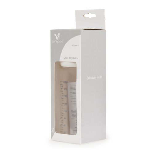 Стъклено шише за хранене с широко гърло 240 ml B0468