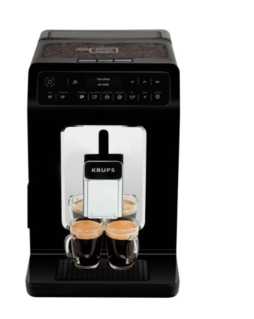 Кафеавтомат Krups EA890810, Evidence Fully Auto Espresso Machine, 1450W, Led display, 2.3l water tank, black/chrome