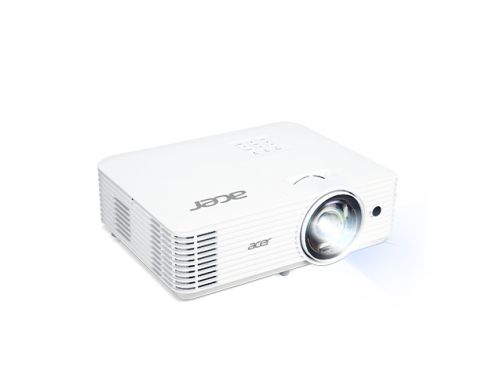 Мултимедиен проектор Acer Projector H6518STi, DLP, Short Throw, FHD (1920x1080), 3500 ANSI Lumens, 10 000:1, 1x, 3D ready, HDMI 2x1.4, VGA in, DC Out (5V/1A,USB Type A), RS232, Audio in/out, Wireless dongle included, Speaker 3W, Bag, 2.95kg, 2Y, White + A