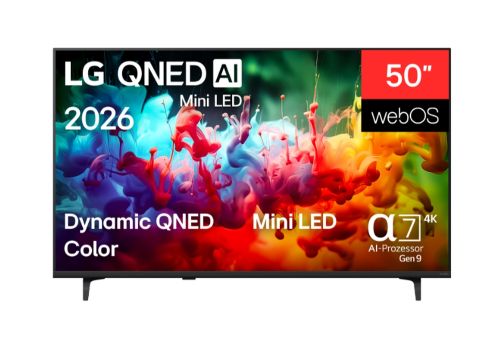 Телевизор LG 50QNED71B3B., 50" 4K QNED MiniLED Smart TV, 3840x2160, DVB-T2/C/S2, Alpha 7 AI Processor, HDR10 / HLG, webOS 26 ThinQ, VRR / ALLM / HGiG, 4K Super Upscaling, WiFi 5, Bluetooth 5.3, AirPlay 2, LAN, CI, HDMI, AI Sound Pro, Google Cast, 2 pole S