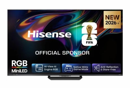 Телевизор Hisense 55" UR8S, 4K Ultra HD 3840x2160, RGB Mini Led , DLED, Quantum Dot, 180Hz, IPS, HDR 10+, HLG, Dolby Vision IQ, Dolby Atmos, Smart TV,Light Sensor,WiFi 6eGHz, WiFi Direct, BT,2x10 W + 20 W + 2x5 W, Anyview Cast, 4xHDMI, 2xUSB, LAN, CI+, DV