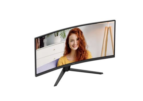 Монитор AOC CU34B3E, 34" Curved 1500R, VA, WLED, 3440x1440@120Hz, 4ms GtG, 1ms MPRT, 300cd m/2, 3500:1, 50M:1 DCR, Adaptive Sync, FlickerFree, Low Blue Mode, Tilt, HDMI, DP