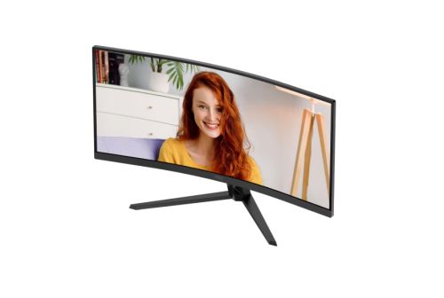 Монитор AOC CU34B3E, 34" Curved 1500R, VA, WLED, 3440x1440@120Hz, 4ms GtG, 1ms MPRT, 300cd m/2, 3500:1, 50M:1 DCR, Adaptive Sync, FlickerFree, Low Blue Mode, Tilt, HDMI, DP