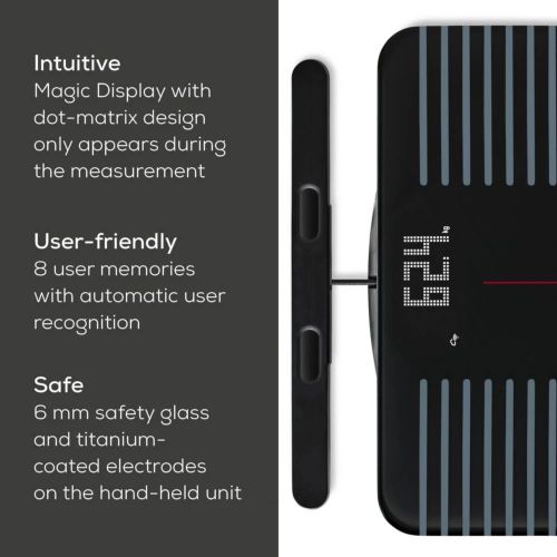 Везна Beurer BF 990 WIFI/Bluetooth 8-electrode diagnostic bathroom scale with extendable handpiece for full body analysis; 5 activity levels; 8 user memories; 180 kg