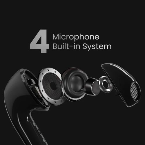 Слушалки HiFuture ChromeBuds Metallic Grey, Metallic Charge Case, 4 MICS ENC, Wireless 5.4, Up to 6 Hours Battery Life by one charge, IPX5, Ultra Bass, Up to 30 Hours Battery Life Combined