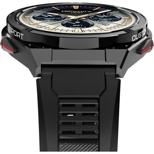 Часовник HiFuture Active Black Red, *1.43"  AMOLED, Dual Band GPS +Compass + Altimeter 466*466, Powered by Dual Core & Syntra AI, Bluetooth Call, 5ATM Waterproof, 24/7 True Heart Rate & Blood Oxygen Sensor, Up to 10 days daily use