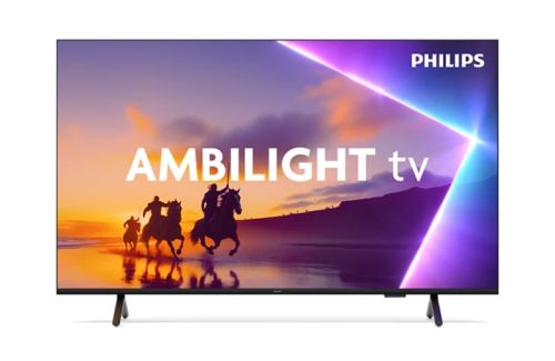 Телевизор Philips 43PUS8510/12, 43" 4K Ultra HD QLED, 3840x2160p, DVB-T/T2/T2-HD/C/S/S2, 60Hz, Ambilight 3, Pixel Precise UHD, 90% DCI, HDR+, Titan OS, Dolby Atmos, Dolby Digital, VRR, 3*HDMI, 2*USB, 802.11ac, 20W RMS, Black