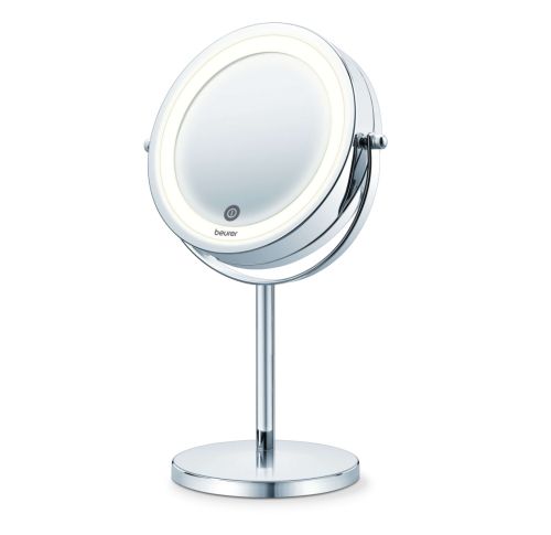 Козметично огледало Beurer BS 55 Illuminated mirror, touch sensor, 18 LED light, 7 x zoom, 2 swivering mirrors, 13 cm