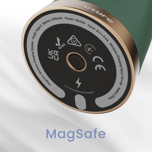Тонколони HiFuture Mega S Green, Bluetooth 5.4, MagSafe, 5W Output, Built-in MIC support Handsfree, Pair to Play (TWS Mode), Up to 10 Hours Playtime, Wireless Charge (7.5W-15W), Phone Holder