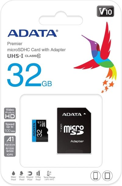 Памет ADATA 32GB MicroSDHC UHS-I CLASS 10 (with adapter)