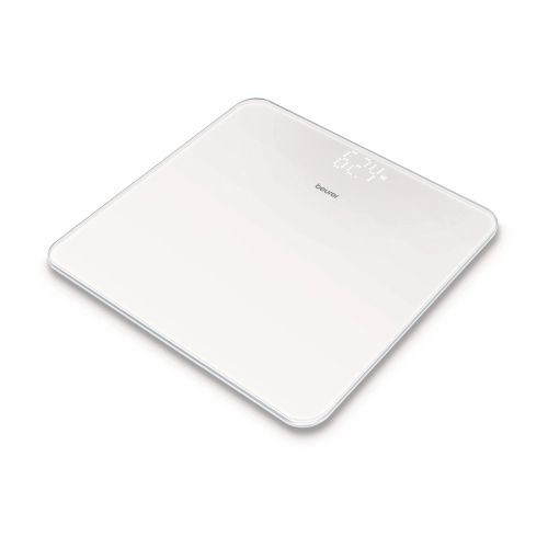 Везна Beurer GS 225 White Glass bathroom scale, Magic LED display; Automatic switch-off, overload indicator; height 2.7 cm; 180 kg / 100 g  5 years warranty; White