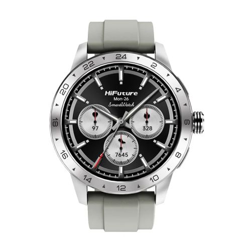 Часовник HiFuture Flex 2 Silver, 1.39" FHD, 360?360, Bluetooth Call, IP68 Waterproof, 24/7 True Heart Rate & Blood Oxygen Sensor, Up to 10 days daily use, 100+ Sports Mode