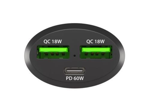 Зарядно устройство Natec Coney 2xUSB, 1xUSB-C Quick charger 84W Black