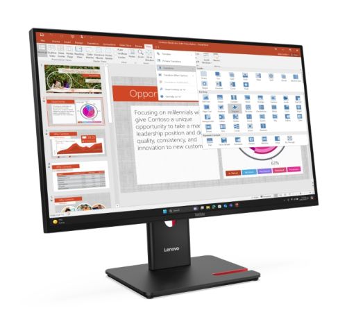 Монитор Lenovo ThinkVision T27-40 27" IPS, WLED, 1920x1080, 4ms, 48Hz - 120Hz, 300 cd/m2, 1500:1, HDMI, DP, VGA, USB hub, Tilt, Swivel, Pivot, Height Adjust Stand