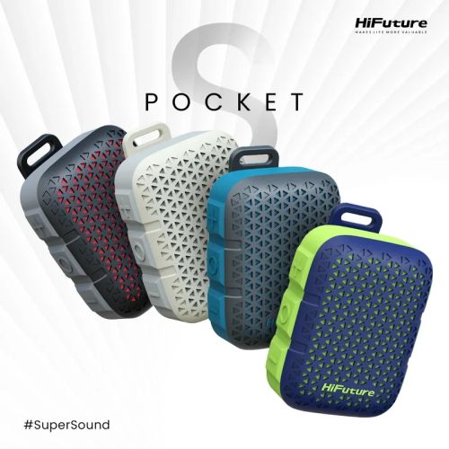 Тонколони HiFuture Pocket S Black, Bluetooth 5.4, IPX7 Waterproof, 5W Output, Pair to Play (TWS Mode), Up to 8 Hours Playtime, Support Clip for Wear, Support Magnetic