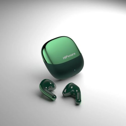 Слушалки HiFuture ChromeBuds Green, Metallic Charge Case, 4 MICS ENC, Wireless 5.4, Up to 6 Hours Battery Life by one charge, IPX5, Ultra Bass, Up to 30 Hours Battery Life Combined